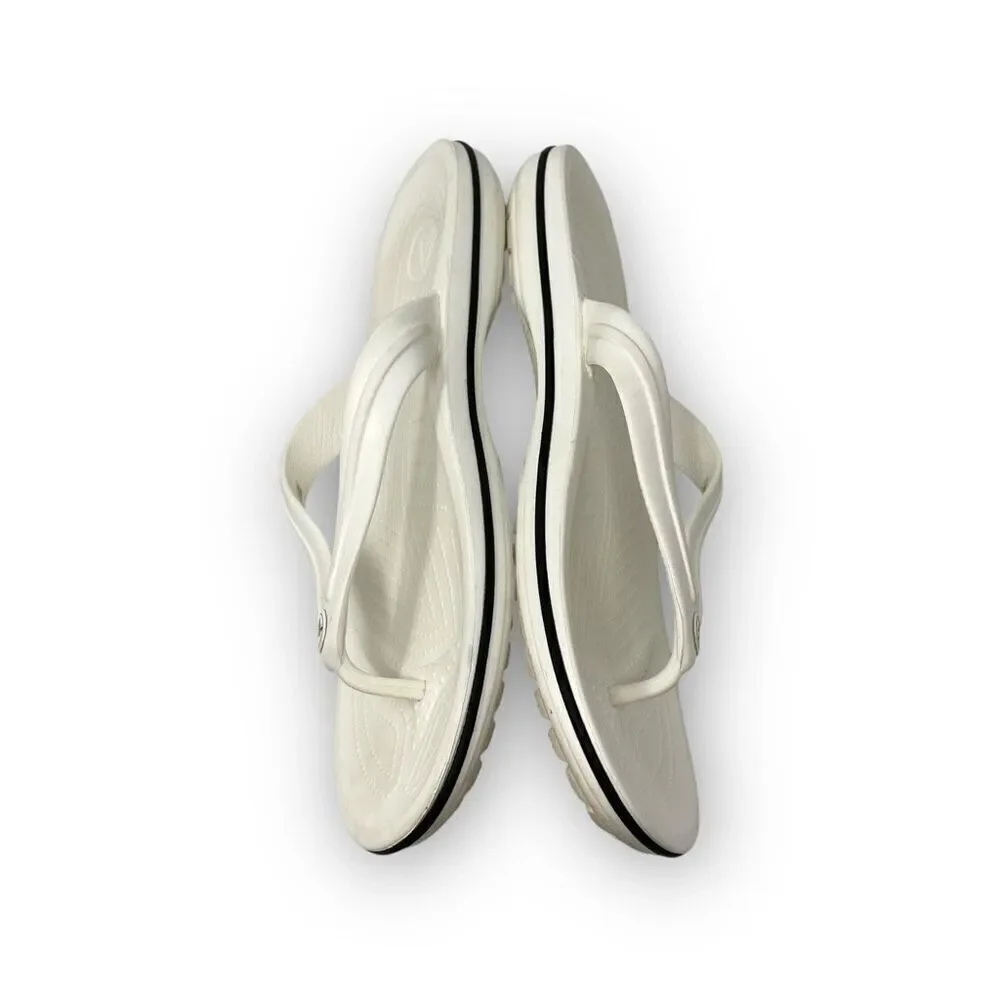 Crocs Crocband Flip Flops White Sandals Men’s Size 11